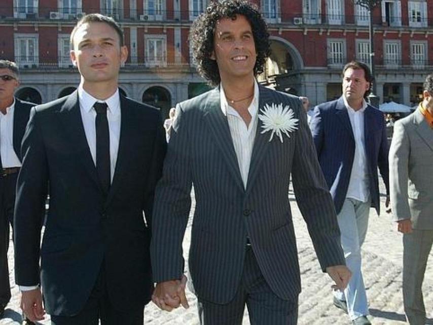 Zerolo y Santos el día de su boda.