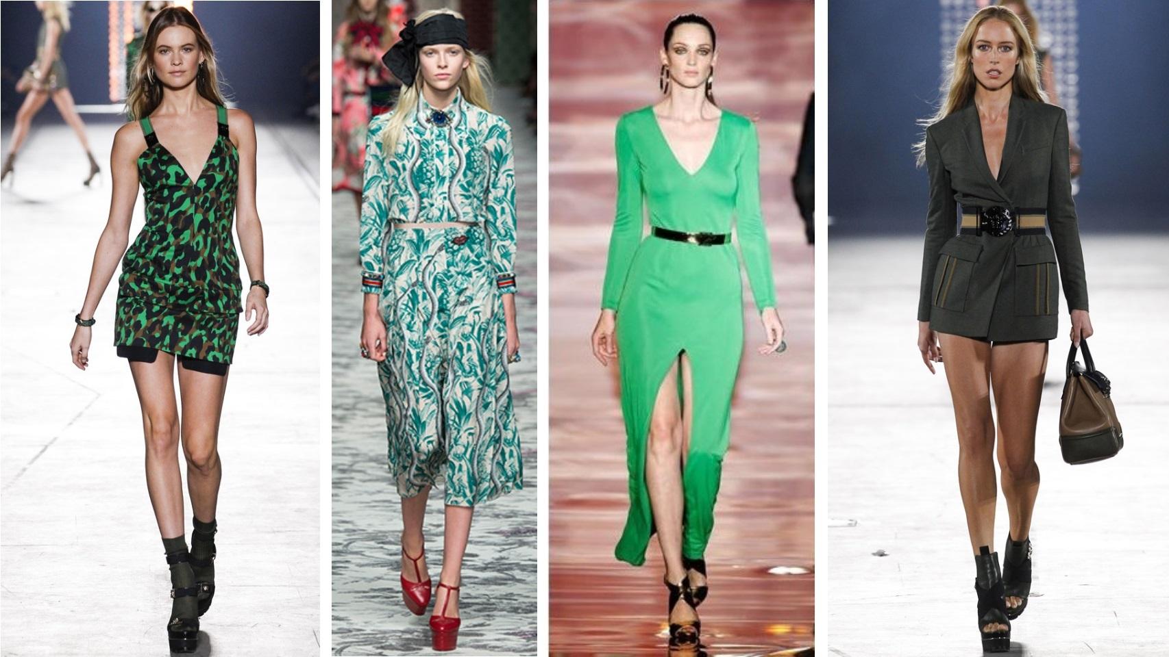 De izq. a dcha. Colección Primavera-Verano 2016 de Versace, Gucci, Roberto Verino y Versace.