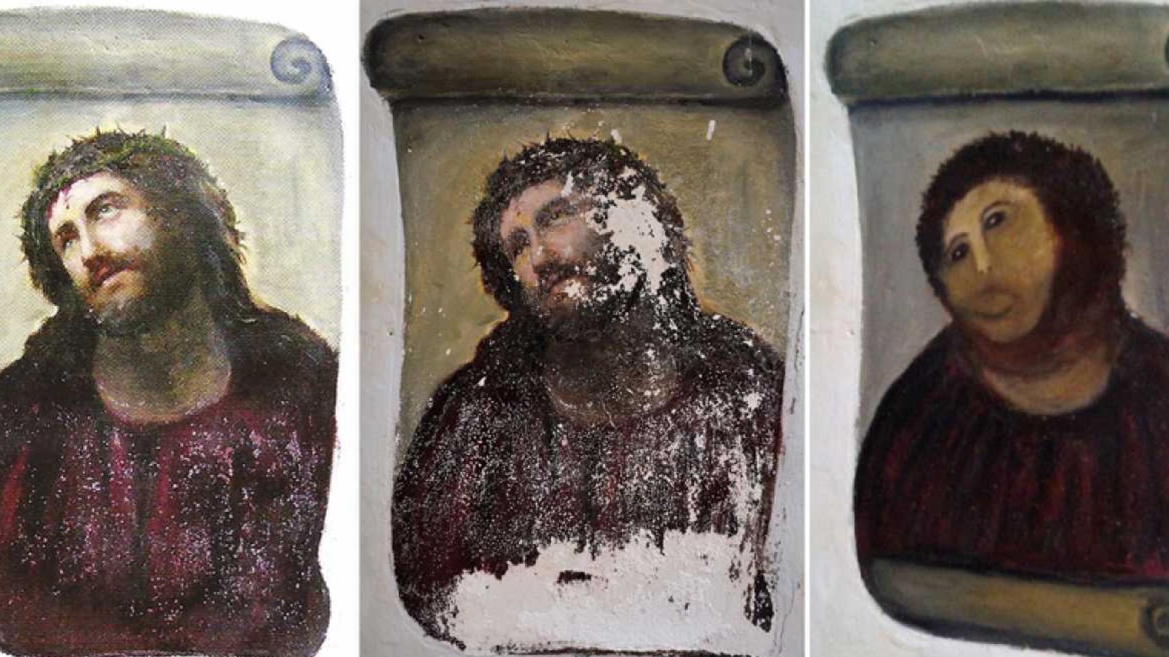 Evolución del Ecce Homo hasta llegar a la restauración de Cecilia.