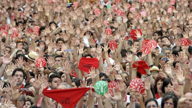 Protesta contra las agresiones sexuales en San Fermín.