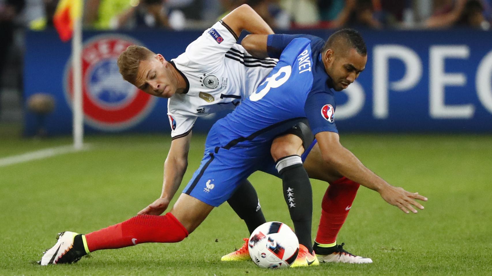 Payet y Kimmich, en la semifinal Francia-Alemania.