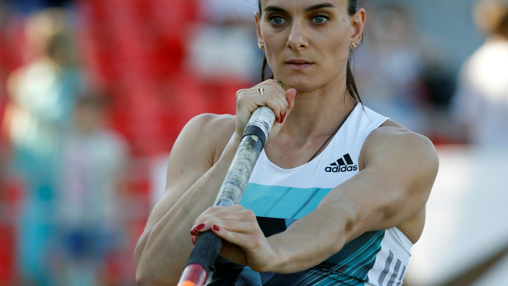 Isinbayeva, durante unos campeonatos nacionales de Rusia
