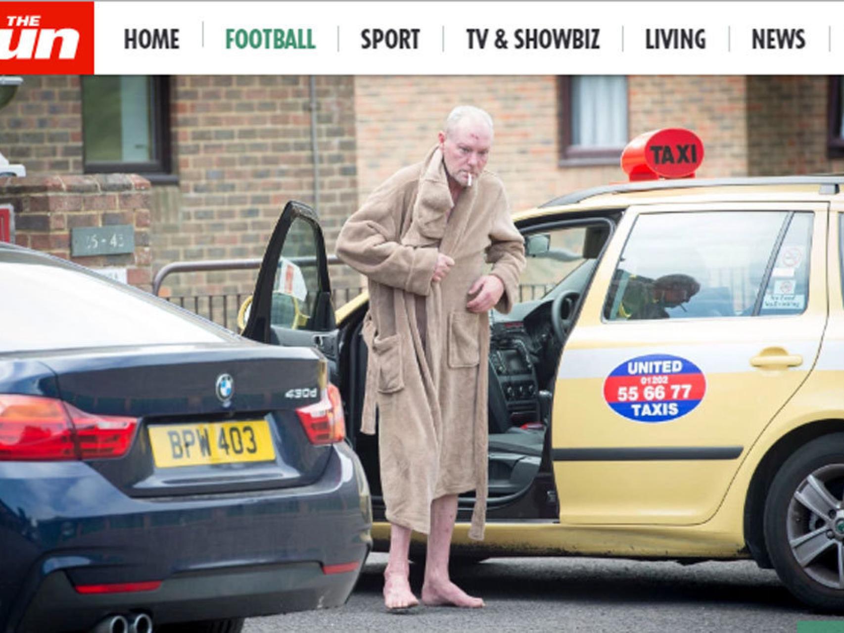 Gascoigne continúa con sus problemas de alcoholismo.