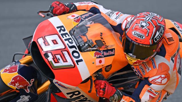 Márquez durante la tercera sesión de entrenamientos libres en Alemania.