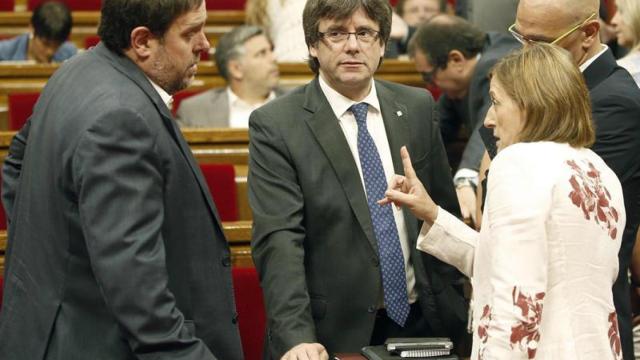 Junqueras, Puigdemont, Romeva y Forcadell, la semana pasada en el Parlament