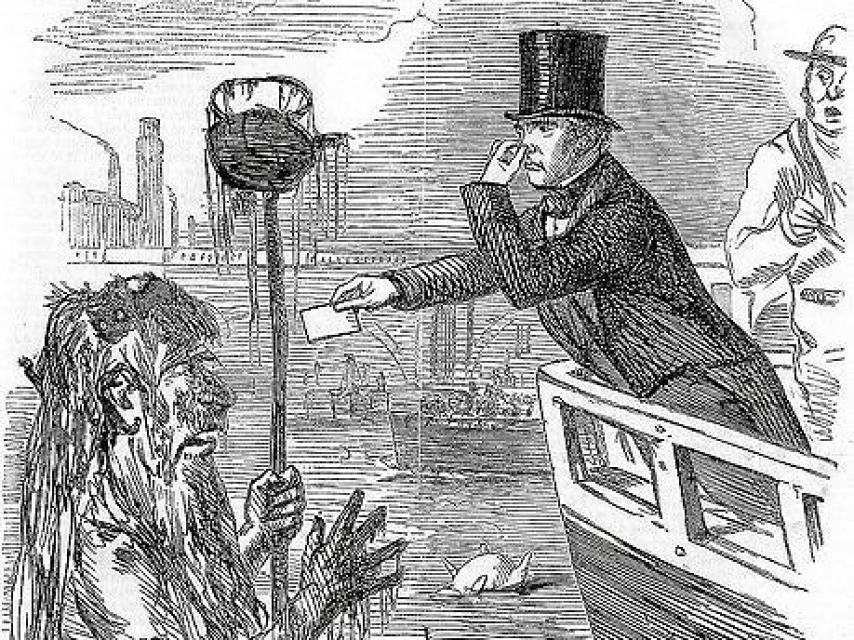 Ilustración del s. XIX sobre la peste de Londres.