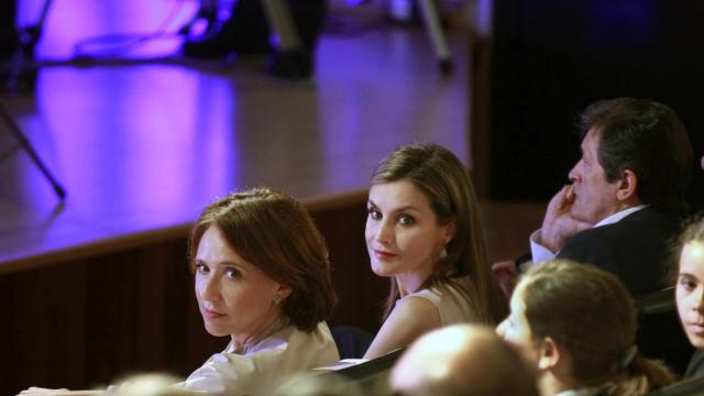 La reina Letizia, en un acto en Oviedo este viernes.