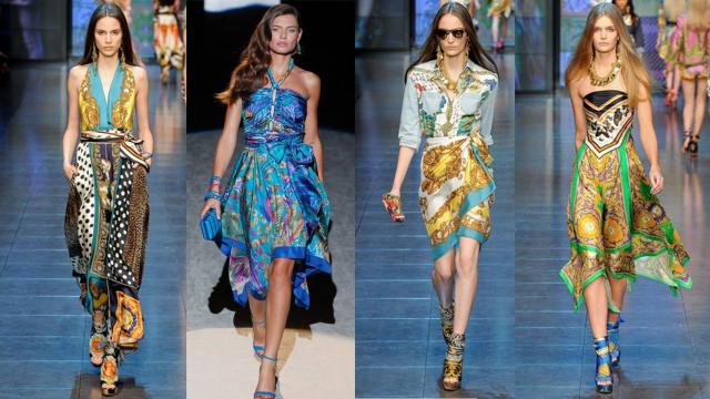 Distintos modelos creados con pañuelos.