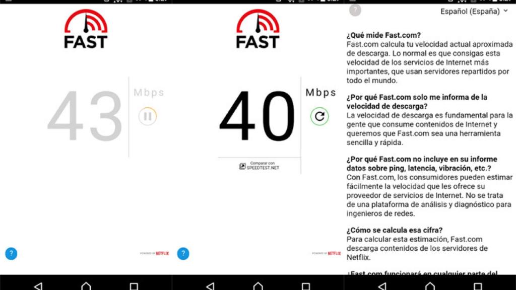 Test de velocidad de internet de Netflix