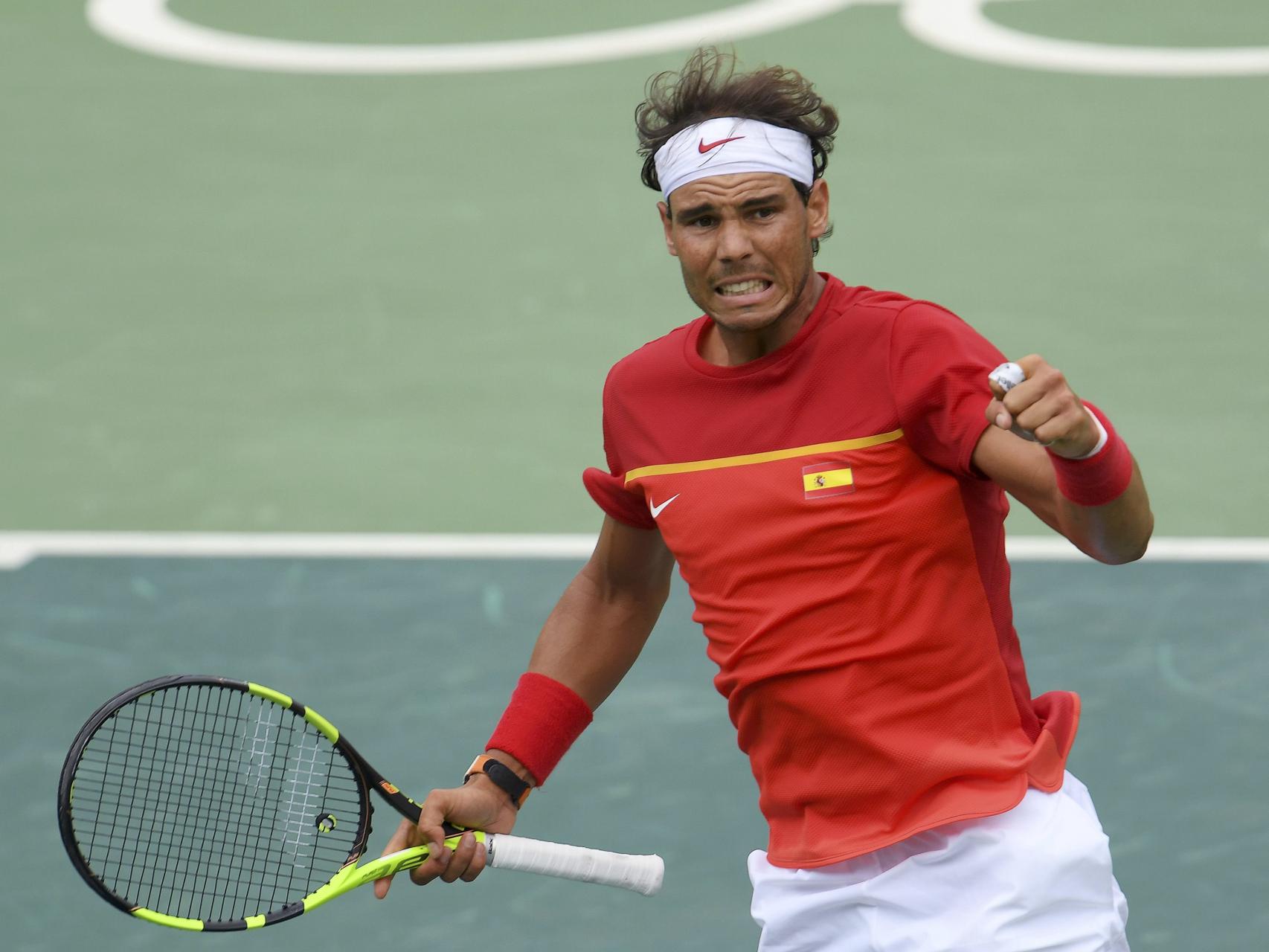 Rafa Nadal, en su partido contra Giles Simon.