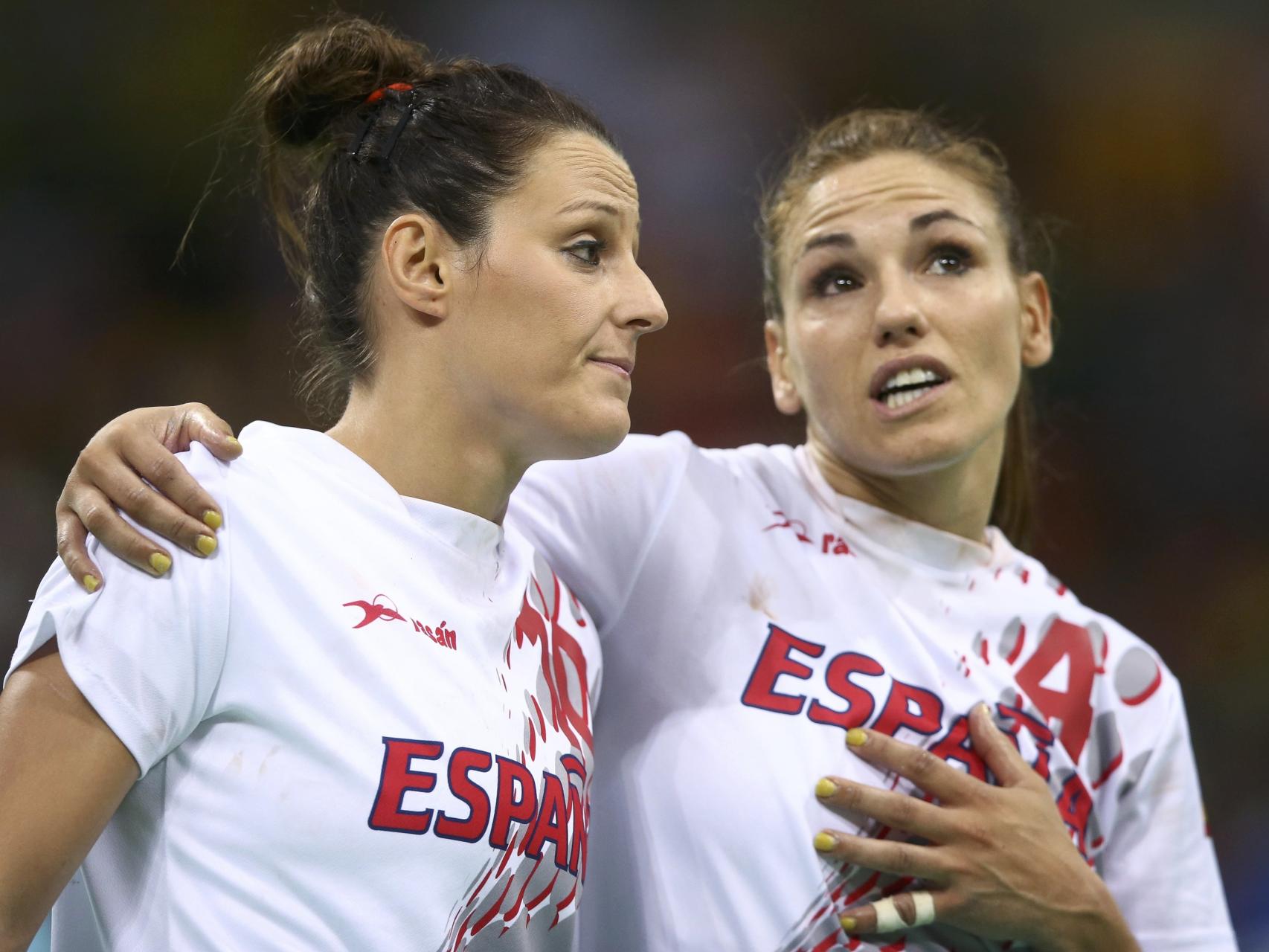 Macarena Aguilar, tras el partido.