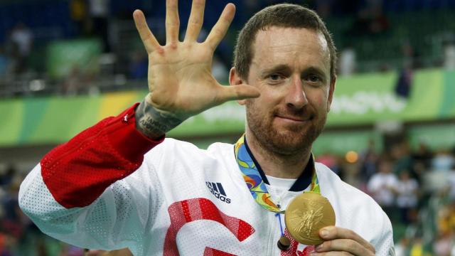 Wiggins celebra su quinto oro en unos Juegos Olímpicos.