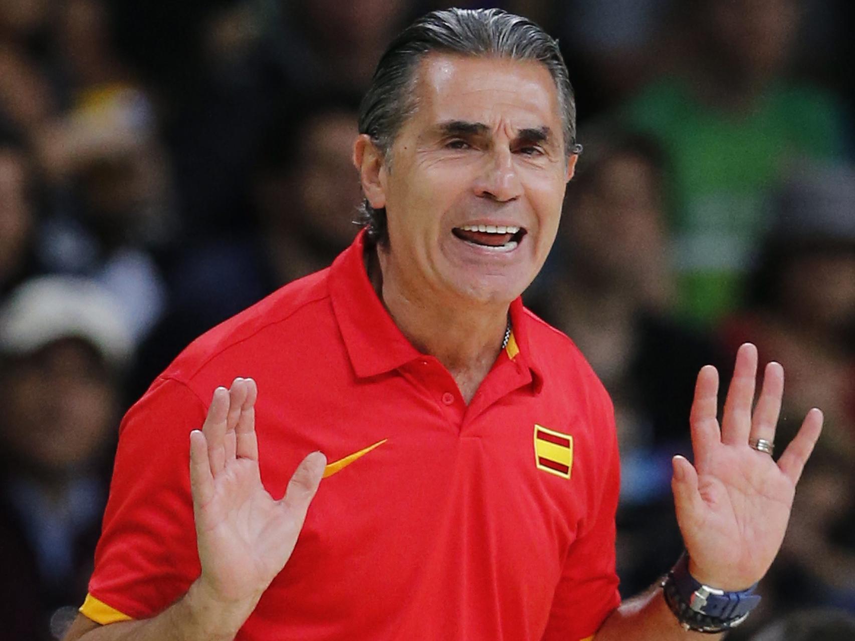 Sergio Scariolo en el partido contra Lituania.