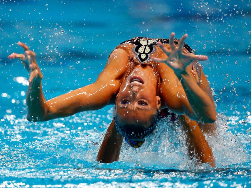 Gemma Mengual, en el dúo mixto con el que se probó a sí misma en el Mundial 2015.