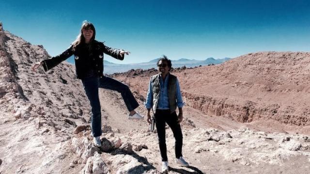 Gabriela Palatchi y su ya marido, en Chile.