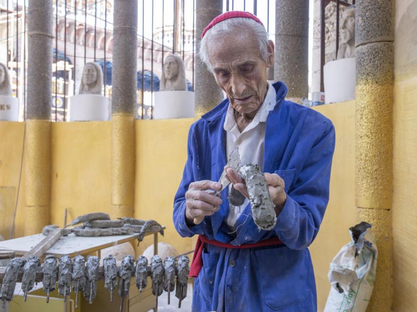 Justo Gallego en 2016. Estuvo construyendo su catedral en Mejorada del Campo desde el 12 de octubre de 1961.