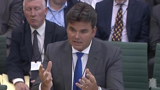 El empresario británico Dominic Chappel, en su declaración en el parlamento británico.