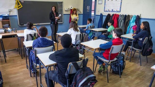 Una clase en un centro escolar.