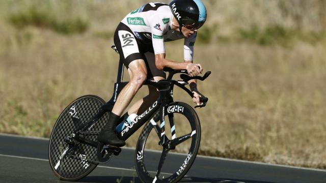 Froome durante la contrarreloj de la Vuelta a España.