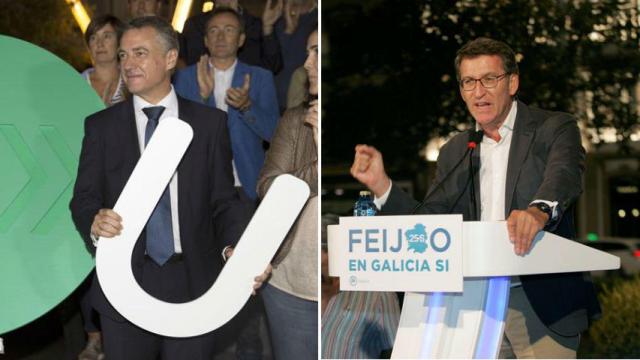 A la izquierda, Íñigo Urkullu. A la derecha, Alberto Núñez Feijóo.