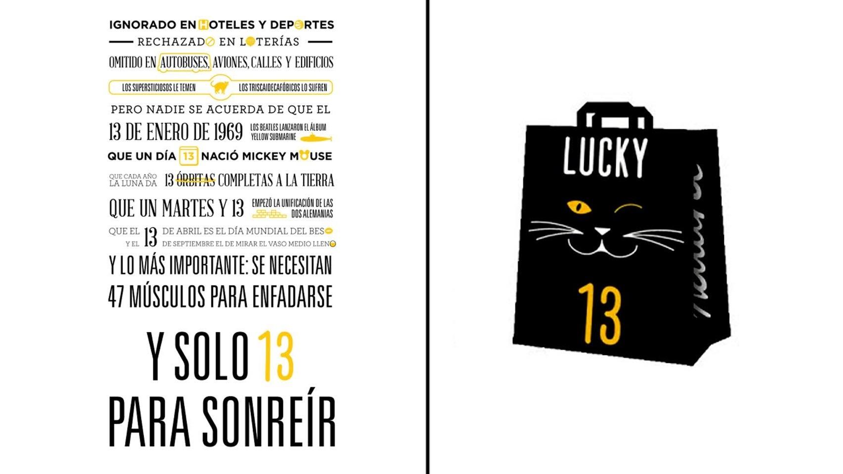 Bolsa de las tiendas Natura sobre el número 13.