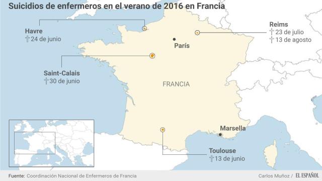 5 enfermeros se han suicidado entre el 13 de junio y el 13 de agosto.