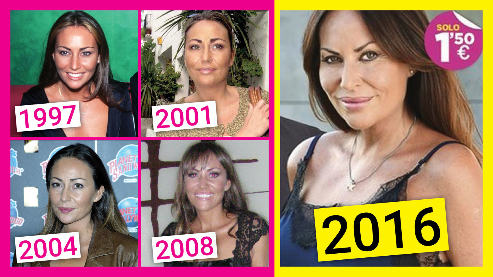 Montaje con la transformación del rostro de Sonia Moldes