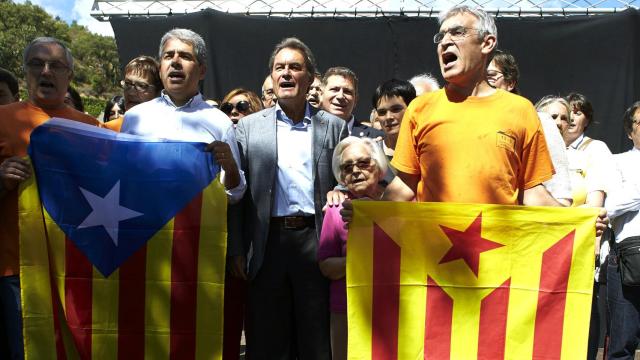 Francesc Homs y Artur Mas, durante un acto independentista.
