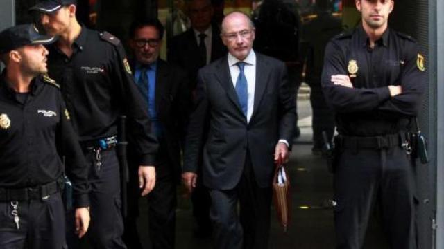Rodrigo Rato, tras declarar en la Audiencia Nacional durante la instrucción