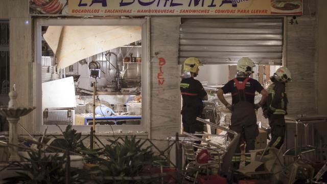 Estado del local tras la deflagración.