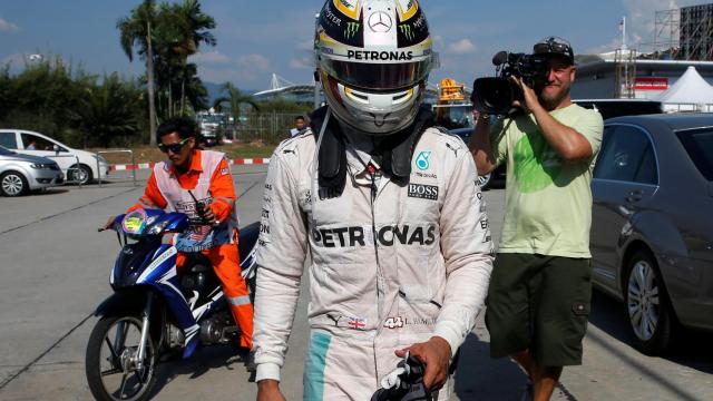 Hamilton durante el GP de Malasia.