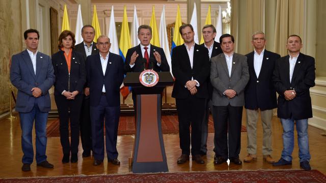 El presidente colombiano, durante su comparecencia tras conocer el resultado.