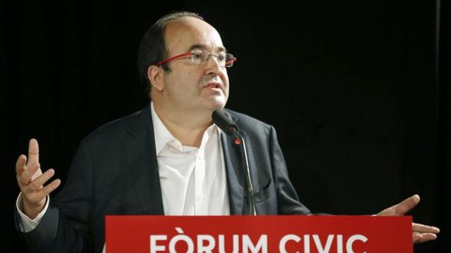 Iceta en un mitin de las primarias del PSC esta semana en Barcelona