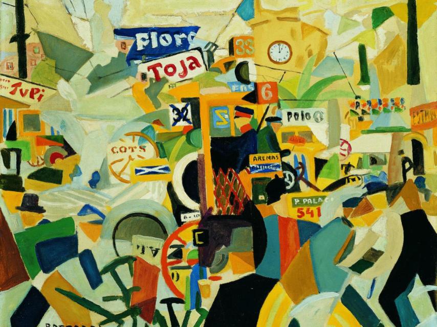 'Calle de Barcelona' (1918), de Rafael Barradas. Óleo sobre lienzo.