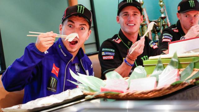 Jorge Lorenzo, durante el preevento de Dorna en Tokio.