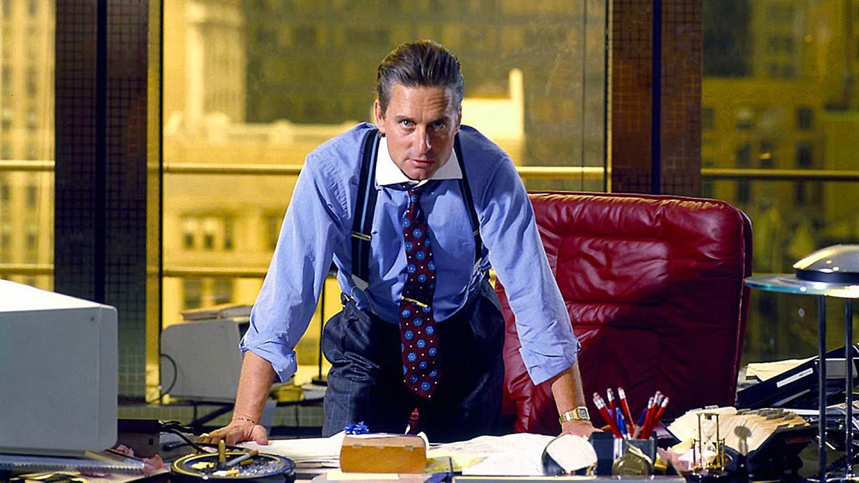 Michael Douglas en la película Wall Street (1987)