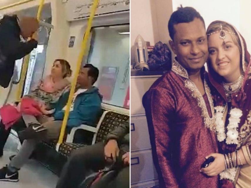 A la izquierda, el vídeo de la agresión; a la derecha, la foto de la boda de Kilian y Jubair.