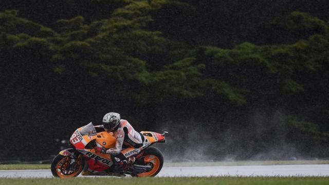 Márquez, en un momento de la clasificación.