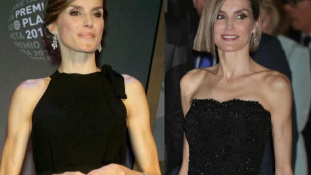 La reina, en el último premio Planeta y en una imagen de 2015.