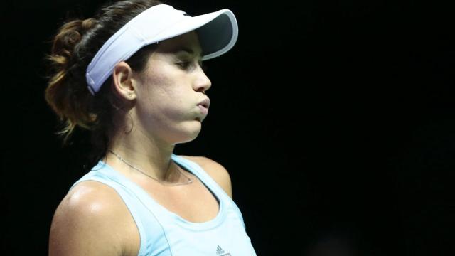 Muguruza resopla en su partido ante Radwanska.
