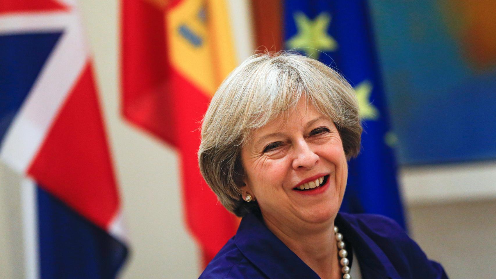 La primera ministra británica Theresa May durante su visita a España.