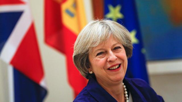 La primera ministra británica Theresa May durante su visita a España.