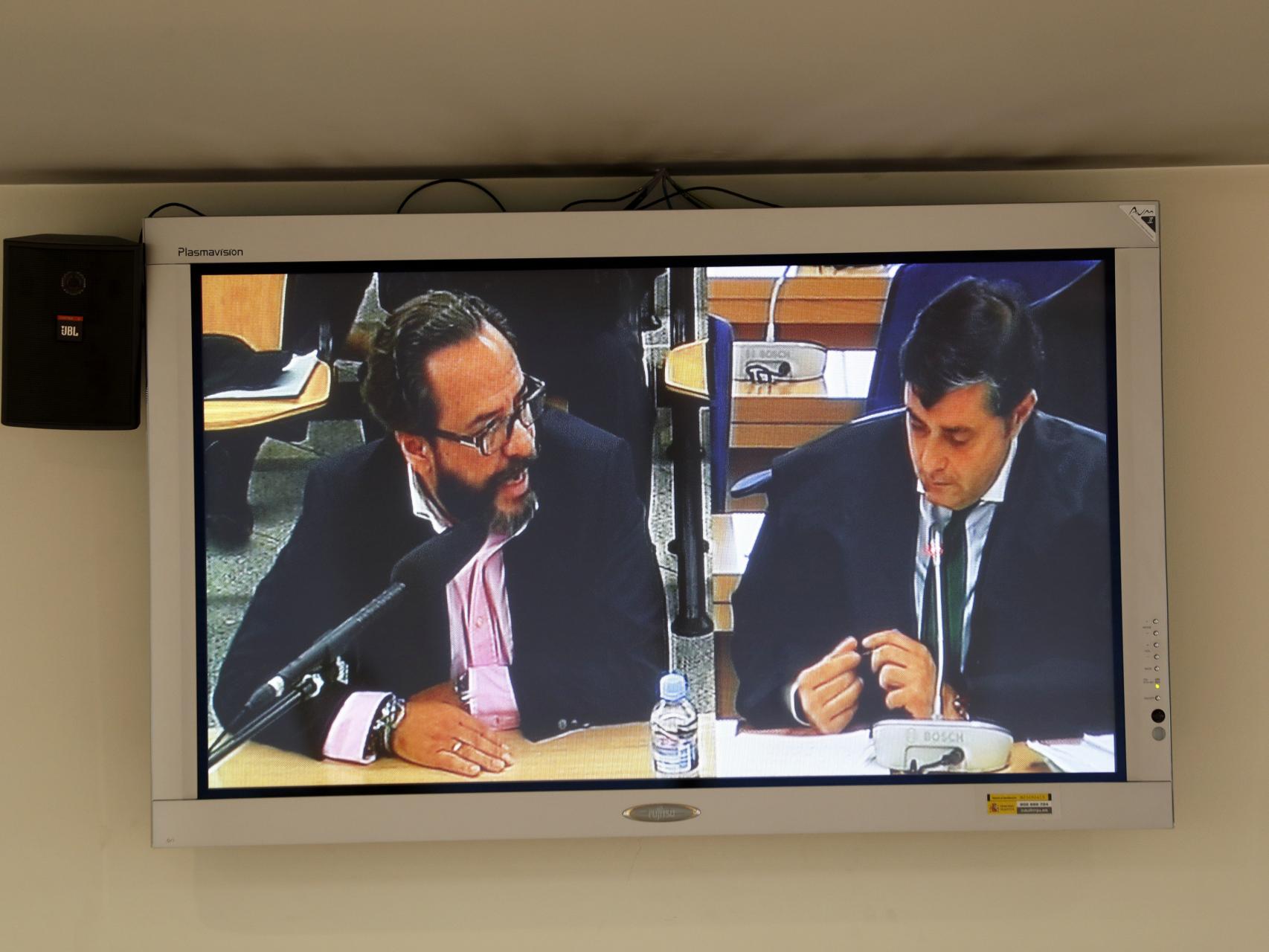 El monitor de la Audiencia Nacional  con la declaración del 'Bigotes'.