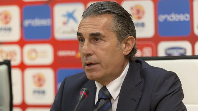 Sergio Scariolo durante el anuncio de su renovación.