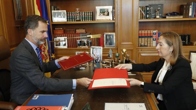 Momento de la reunión entre Felipe VI y Ana Pastor.