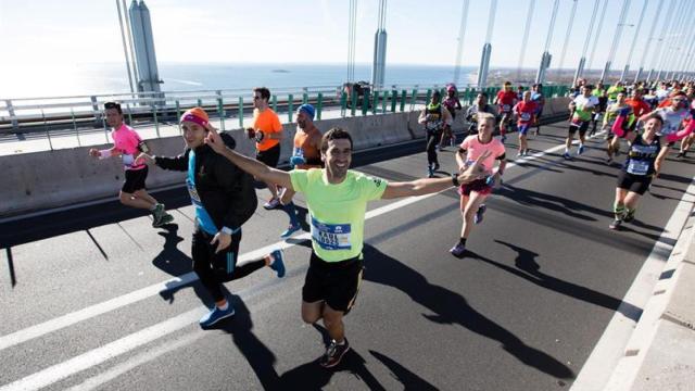 Raúl González en la maratón de Nueva York.