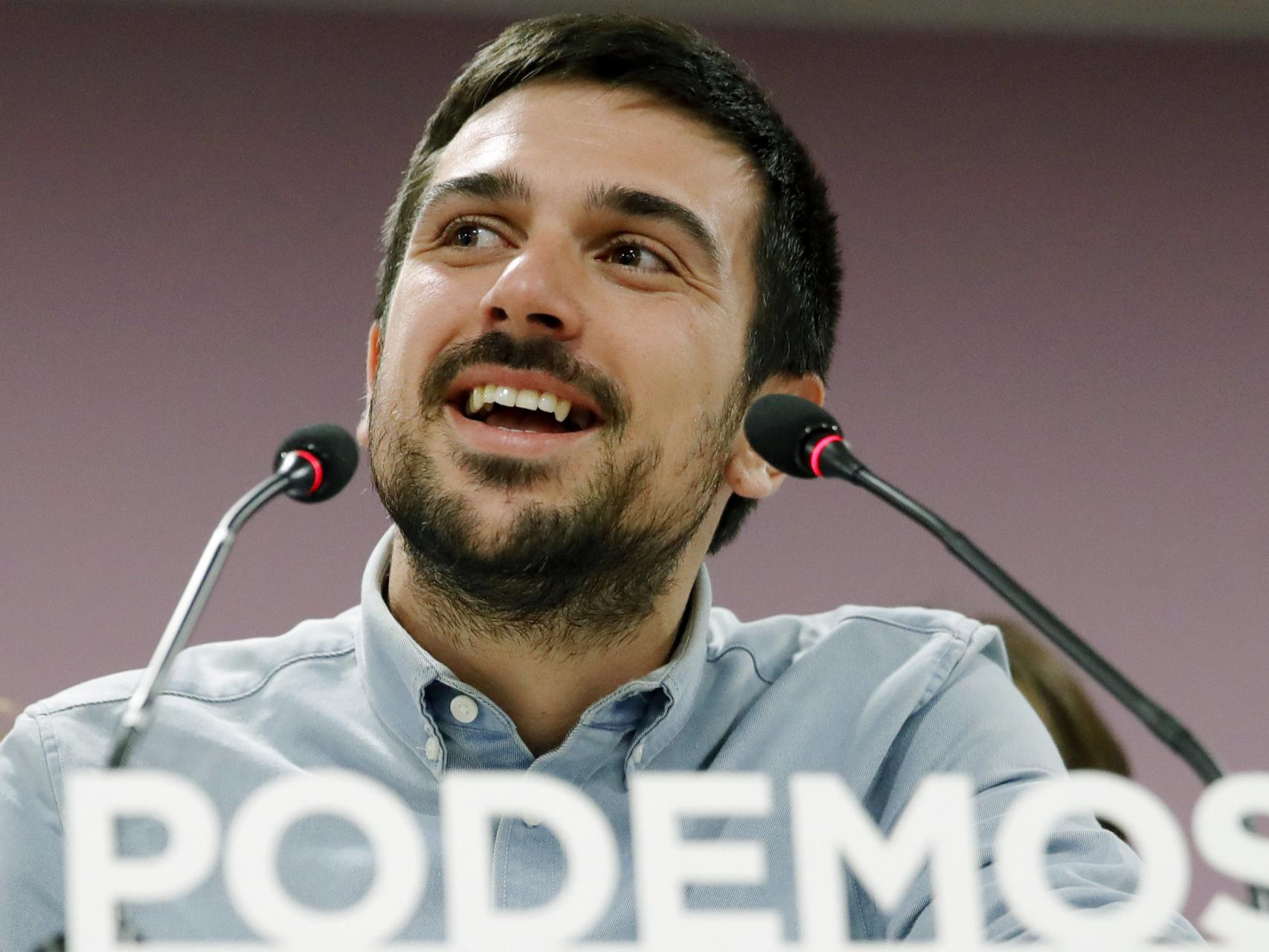 Ramón Espinar, durante su comparecencia.