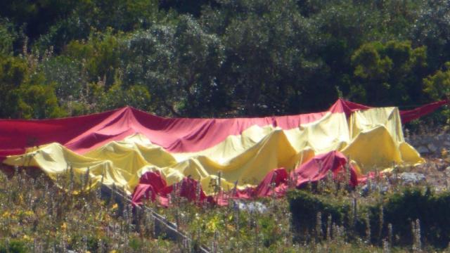 Esta es la bandera que VOX desplegó en el Peñón.