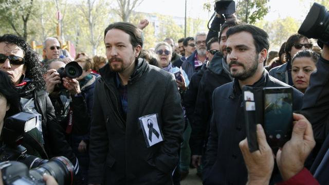 Iglesias y Garzón el pasado sábado en Madrid.