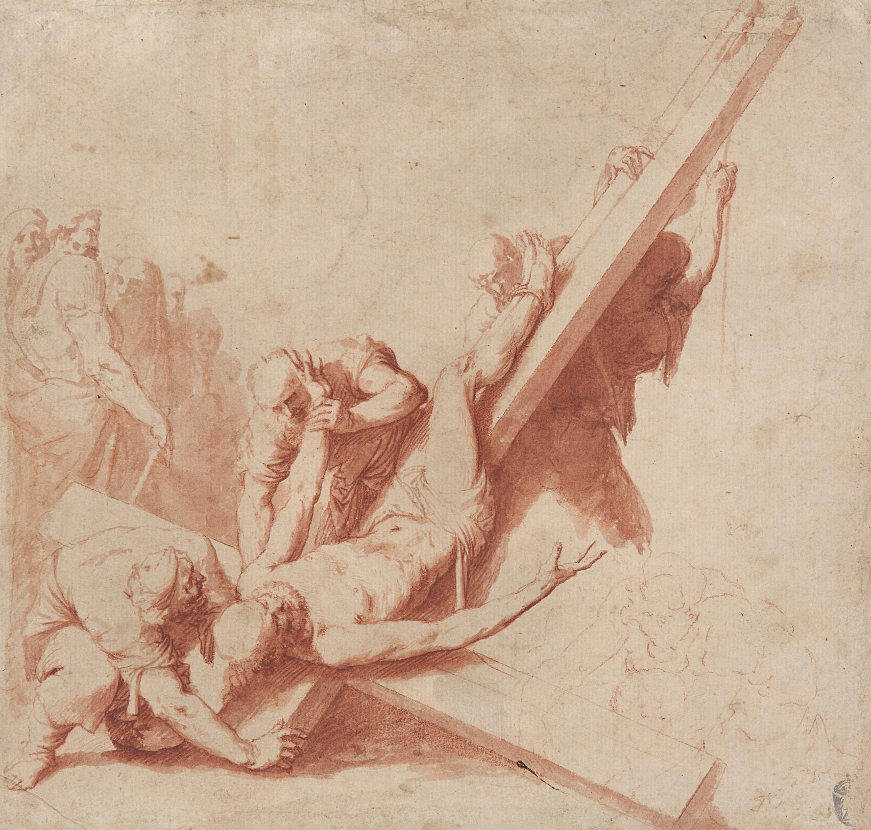 Martirio de san Pedro, dibujado por José de Ribera.